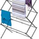 BLACK+DECKER 3 Tier Expandable Collapsing Foldable Laundry Rack for Air Drying Clothing, Space Saving Heavy Duty Lightweight Metal Drying Rack(Silver)