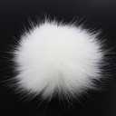 6pcs DIY Knitting Hats Accessories-Faux Fake Fur Pom Pom Ball with Press Button (Pure White)