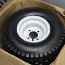 (2-Pack) 18" Tubeless Tires On Rims - 18x8.5-8 Tire and Wheel Assemblies - 4-Lug 4" Center - 2.83" Center Bore - Load Range B Max Tire Weight of 815 Lbs - Compatible with Alumacraft Boat Trailers (White)