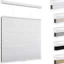 Youngoo Cordless Top Down Bottom Up Cellular Shades, Blackout Blinds for Indoor Windows，Honeycomb Blinds, Room Darkening Shades for Windows, Light Control,19" W*72" H,White