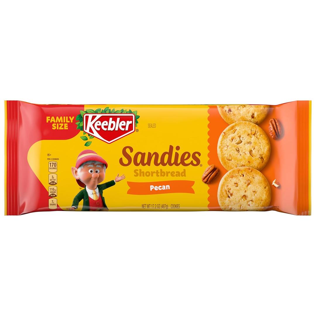 Keebler Sandies Shortbread Cookies, Pecan, Family Size, 17.2 oz (EXP 09/15/26)