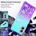 Gritup for Motorola Moto G Stylus 5G 2024 Case with 2Pcs Screen Protector Cute Clear Liquid Heart Glitter | Soft TPU Bumper Cover Shockproof Protective for Women Girls, Blue+Purple