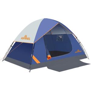 ASFANES Sundome Camping Tent with Rainfly, 2/4/6/10 Person Tent Sets Up in 10 Mins, Weatherproof Shelter for Camping, Festivals, Backyard, Sleepovers, & More