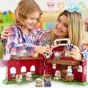 AuroTops Toys for 1 2 3 Years Old Boys and Girls, Big Barn Playset with Farm Animal, Preschool Montessori Toy, Farm Playset with Big Red Barn & Farmer, Christmas & Birthday Gift Toy for Kids
