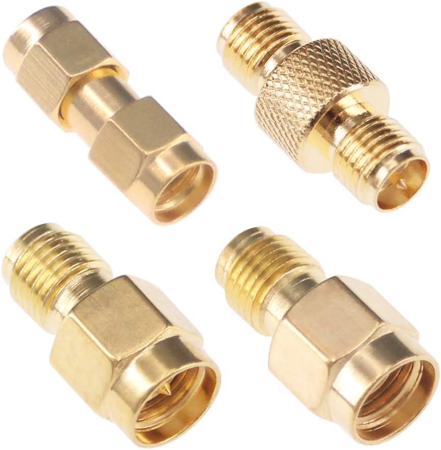 4pcs SMA to RP-SMA Coax Connector SMA Male/Female to RPSMA M/F RF Coaxial Adapter Kit for Radio Antenna FPV(F166-4)
