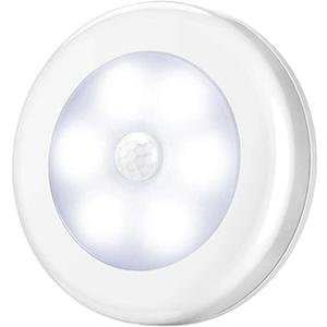 Motion Sensor Night Light, Battery Operated, White | Portable LED Cordless Night Light, Bright Sensor Wall Lamp for Stairs, Wardrobe, Cabinet, Bedroom, Washroom, Garages