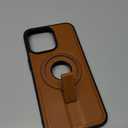 for iPhone 15 Pro Max Case Leather | iPhone 15 Pro Max Leather Case with Stand | Compatible with MagSafe with Magnetic Ring Grip Holder (Brown, IP 15 Pro Max-6.7inch)