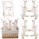 Blueweenly One Silly Goose Birthday Decoration 8 Sets 15.7 Inch Silly Goose Hat with Wood Table Decor for Christmas Birthday Party Gift Decoration (White and Pink)