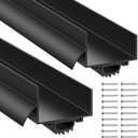 2 Pack 1-3/4 x 36 Inch U Shaped Door Bottom Sweep with Drip Cap Weather Stripping Bottom Seal PVC Storm Door Sweep Draft Stopper for Exterior Interior Entry Doors