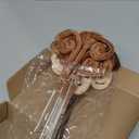 12 Pcs Curly Christmas Tree Picks Velvet Curl Decoration Spiral Curly Tree Topper Ornaments DIY Crafts for Wreath Fireplaces Vase Filler Holiday Ornament, 12 Inch (Milky White, Green, Brown)