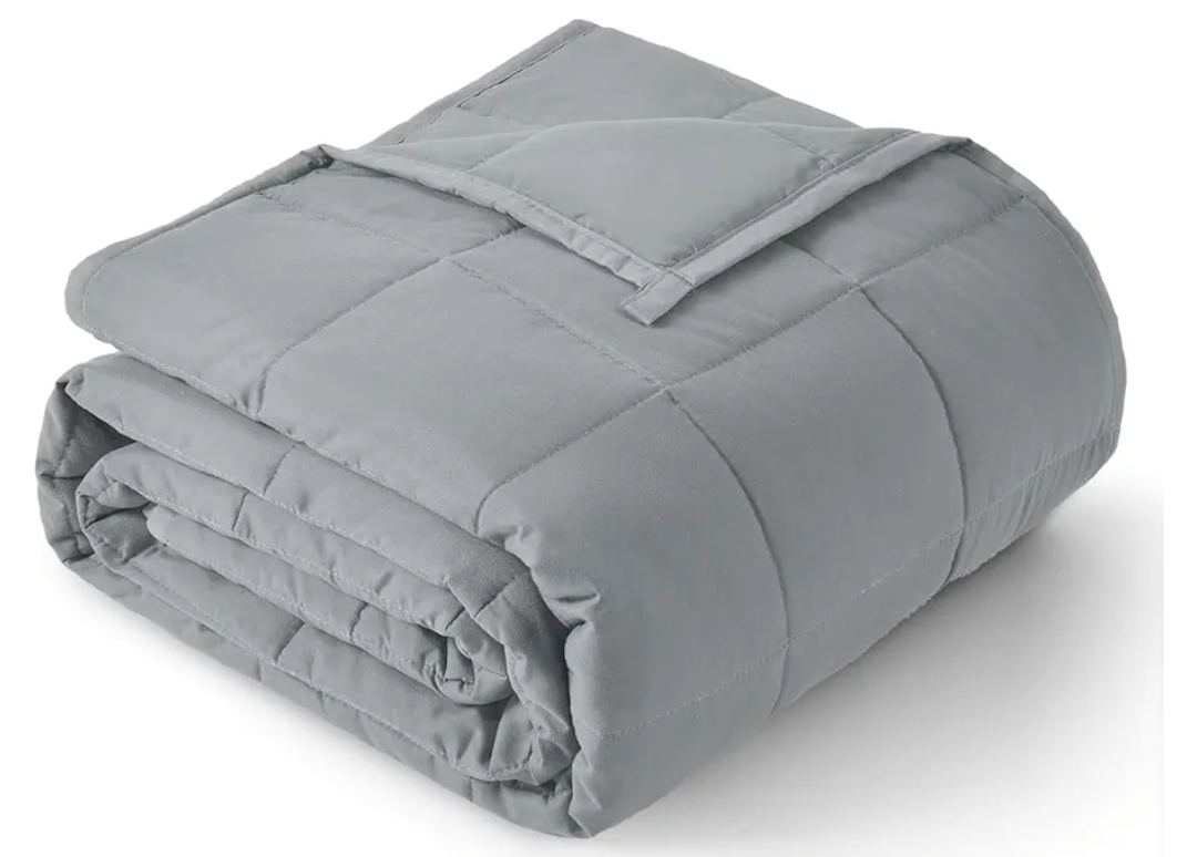 Topblan Weighted Blanket for Adults 12lbs, Soft Cooling Breathable Weighted Throw for Sleeping, Washable Heavy Blanket with Glass Beads for Winter, Sofa Bed, 48"x72" Twin Size, Grey