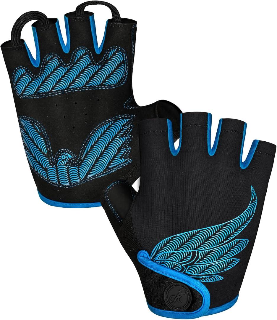 MOREOK Cycling Gloves Bike Gloves for Men/Women-[5MM Gel Pad] Half Finger Bicycle Biking Gloves for Cycling/Weight Lifting/Gym/Motorcycle/Rowing/Outdoor Sports-128 (XX-Large, blue)
