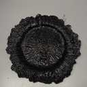 FANTEKE 50 Pack Round Black Charger Plates 12.6 Inch Plastic Black Reef Charger Plate Decor Round FloralCharger Plates for Wedding Party Dinner Event Birthday and Holiday Decoration