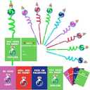 Valentines Day Gifts for Kids, 24 Mine Pixel Potion Craft Straws with 24 Valentines Cards, Valentines Day Gifts for School Classroom Boys Girls Exchange