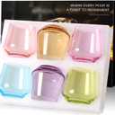 Colored Stemless Wine Glasses Set of 6-14 oz Hand-Blown Crystal Colored Glassware with, Multicolor Wine Glass for Wine Lovers, Birthday Gifts for Women