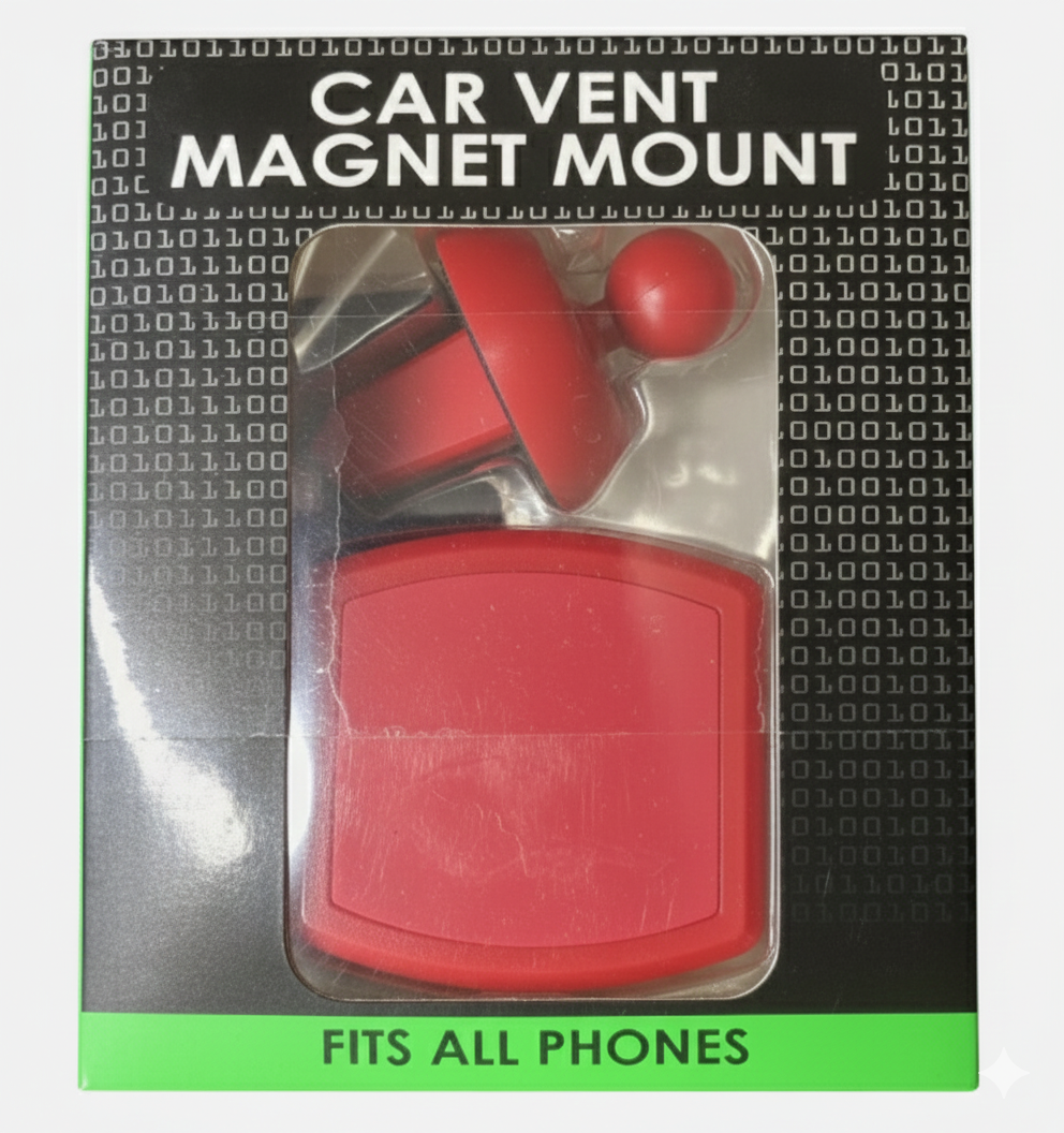 Car Vent Magnet Mount Fits All Phones Red Pack 3