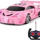 KULARIWORLD Pink Remote Control Car for Girls, Rechargeable High Speed Drift RC Cars Toys Gifts for Girl Age 6 7 8-12,1/18 Super Vehicle with Headlight Racing Hobby Xmas Birthday Gift