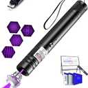 Purple Laser Pointer, High Power Laser Pointer, Suitable for Tv/LED/LCD Screen Demonstrations, Outdoor Exploration, and Construction Projects, with USB Charging Option