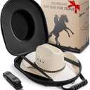 Hat Box for Travel Waterproof Hat Travel Case Crush Proof Hat Can Storage for Fedora, Panama, Tweed Hats, Hat Holder, Hat Carrier for Travel Black Men's Western Gifts, Medium