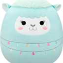 Squishmallows Original 24in Lorna The Light Teal Llama Wrapped in Tassels  Official Jazwares Plush (Jumbo)
