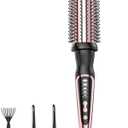 Thermal Brush, Heated Round Brush & Curling Iron with Ceramic Ionic Technology, Hair Tools for Volumizing & Styling, Travel-Friendly Hot Comb with Adjustable Temperature（Rose Gold 1.5 inch）