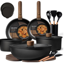 CAROTE 21pcs Pots and Pans Set Non Stick, Detachable Handle Cookware, Black
Induction Compatible, Dishwasher & Oven Safe, Kitchen Organization, for Camping/RV/Traveling, Cooking Set, House Warming Gift