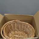 Barydat Small Wicker Basket with Handle Flower Girl Baskets Oval Willow Woven Braided Gift Basket for Weddings Picnic Baby Shower Home Garden Decor(6 Pcs,Khaki,9" x 7" x 4")