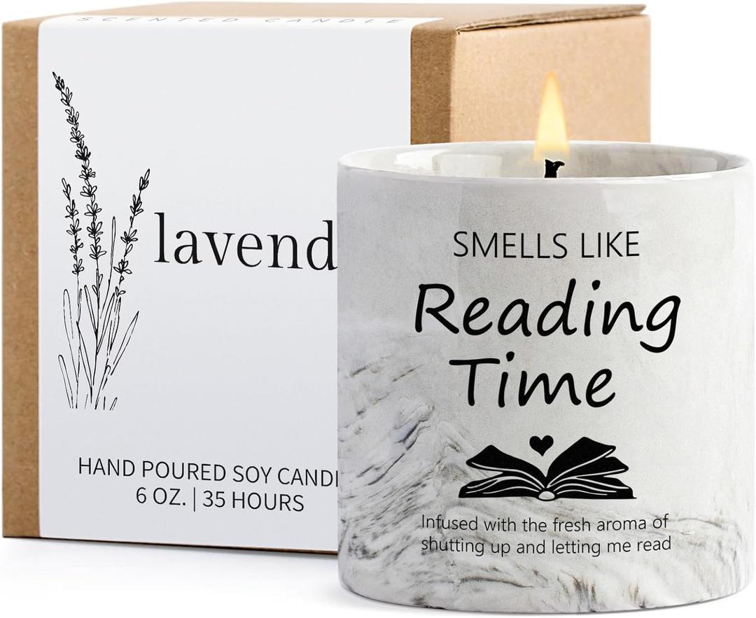 Book Lovers Gifts - Bookish Bookworm Gift for Women, Christmas Birthday Gifts for Librarian Readers Author, 6 Oz Book Lovers Candle Gift