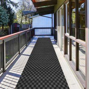 Runner Rug 2 ft x 6 ft Carpet Runners, Indoor/Outdoor Hallway Kitchen Entryway Bedroom Area Rugs with Non-Slip Rubber Backing, Garage mat, Checkered Black, Custom