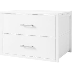 BOLUO Stackable Storage Drawers Closet Organizers and Storage Bins Fabric White 2 Drawer Dresser for Bedroom Office Modern
