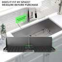 17 x 5.5 Silicone Faucet Handle Drip Catcher Tray Mat, Silicone Faucet Mat Dish Soap Sponge Holder for Kitchen Sink, Drying Mat for Kitchen Counter Bathroom Kitchen Sink Splash Guard - Black