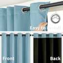 BGment Thermal Insulated 100% Blackout Curtains for Bedroom with Black Liner, Double Layer Full Room Darkening Noise Reducing Grommet Curtain (42 x 63 Inch, Greyish Blue, 2 Panels)