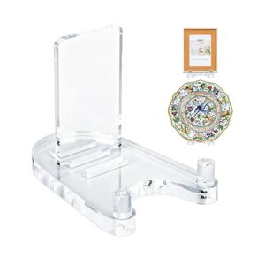 Acrylic Easel Display，Plate Stand for Display，Adjustable Clear Display Holder for 7" to 12" Platter, Book, Card, Frame, Picture, Artwork, Plaque ( Large-1pc 7"-12")