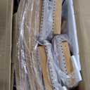 Merax 9-Piece 84" Extendable Dining Table Set with 24" Removable Leaf,8 Upholstered Dining Chairs,Natural