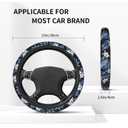 Red Hawaiian Flowers Car Steering Wheel Cover, Universal 15 Inch Soft Elastic and Comfortable Floral Steering Wheel Protector Warm in Winter and Cool in Summer Car Accessories Decorations for Women