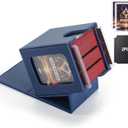 MTG Deck Box, Double Display Window MTG, Commander Deck Box Fits 120+ Single Sleeved Cards, PU Leather Magnetic Closure Card Box with 2 Dividers&2 Toploaders for TCG, CCG, Blue