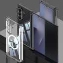 for Galaxy Z Trifold Case Compatible with MagSafe, Bulit-in Dual Hinge Protection & Strong Magnetic Ring, Crystal Anti-Yellowing Slim Thin Phone Cover for Samsung Galaxy Z Trifold (Clear)