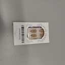 Floral Press on Nails Medium Almond Fake Nails Bare Powder Gilded Flowers Pearls Designs Nails Press ons Gel Acrylic Glue on Nails Medium Length Flowers Gold Lines Stick on Nail for Women 24Pcs