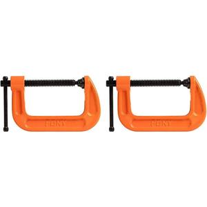 Pony Jorgensen 2630 3-Inch C-Clamp, Orange (Pack of 2)