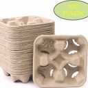 4 Cup Drink Carriers Disposable Coffee Take Out Trays 100 Pcs Pack Pulp Fiber Delivery Cups Holder for Hot and Cold Drinks
