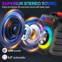 Karaoke Machine for Adults & Kids, Portable Bluetooth Speaker with 2 Wireless Microphones and RGB Lights, Home Karaoke PA System Supports Bluetooth/USB/TF/AUX for Family Party & Outdoor Fun