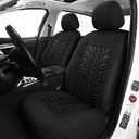 Pariitadin Car Seat Covers Front Pair, Washable and Breathable Seat Covers for Cars, Universal Fit Car Interior Covers for Most Sedan Truck SUV, Black