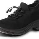 STUNAHOME Orthopedic Sneakers Breathable Women Walking Shoes Slip on Trainers Women's Comfortable Casual Ladies Athletic Shoe Thick Bottom (12, Black)