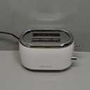 MÜELLERHOME Retro Toaster 2 Slice, 7 Browning Levels, 3 Functions (Reheat, Defrost, Cancel), Stainless Steel Features, Removable Crumb Tray, Under Base Cord Storage, White Toaster Kitchen Appliances