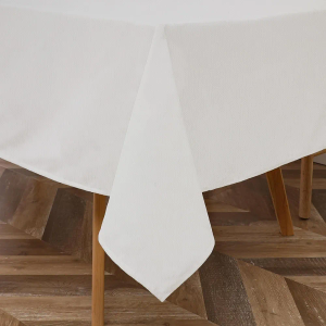 Majestic Giftware PU Faux Leather Rectangle Tablecloths | (TCE16-54108) Off White Waterproof & Spill Proof Dining Table Cover | Decorative Washable Tablecloth for Home, Kitchen, Party (54X108)
