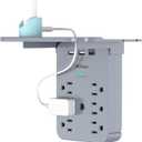 Outlet Extender with Shelf, PD 20W USB-C, Mifaso Surge Protector 6 AC Multi Plug Wall Outlets and 3 USB Ports, Outlet Splitter for Bathroom Home (Gray)