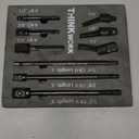 THINKWORK Impact Socket Adapter Set, 1/4" 3/8" 1/2" Drill Socket Adapter Set with 1/4" Hex Shank for Impact Power Driver, Cordless Drill & Screwdriver