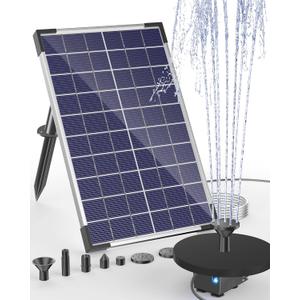 Biling Solar Water Pump for Bird Bath, 6.5W Solar Panel Kit Outdoor Solar Fountain with DIY 5ft Tubing for Small Ponds Garden and Pool