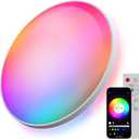 Smart Ceiling Light, 12 Inch RGB LED Ceiling Light with Remote Control, 3000K-6500K Adjustable Modern Ultra-Thin Ceiling Lamp for Bedroom Living Room and Gaming Room, 1 Pack