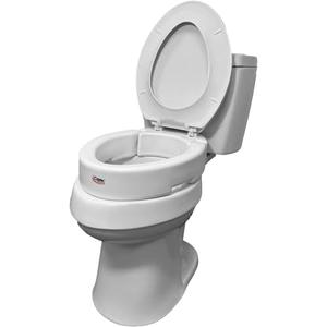 Carex Round Hinged Raised Toilet Seat, Elongated Toilet Seat Riser, Adds 3.5 Inches of Height, 300 lbs Capacity, Elevating and Raising Seat for Elderly and Handicap, Universal, Slip-Resistant, White